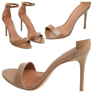 Rebecca Allen Women's The Two Strap Heeled Sandal Tan High Heel size 9.5 M